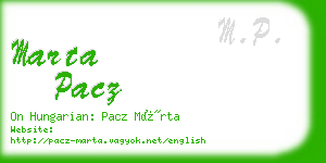 marta pacz business card